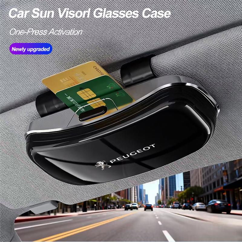 Car Visor Glasses Box Card Ticket Sunglasses Holder For Peugeot 2008 208 308 508 4008 408 3008 307 207 107 607 106 406 407 206