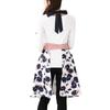 Francfranc Silhouette Full Cute Floral Print Apron for Women Apron, Pink,