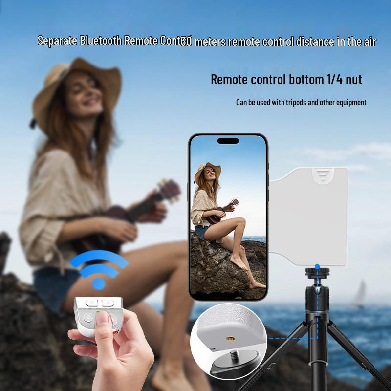Bluetooth Selfie-Stick mit Fernbedienung, Zoom und Anti-Shake-Stabilisator für die Telefonfotografie