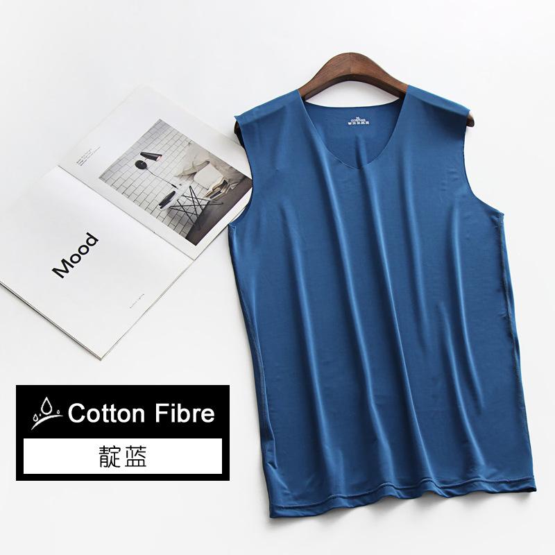 Liquid Ice Silk | Mercerized and Silky Summer Men's Vest Ultra-thin and Seamless V Round Neck Wide and Narrow Shoulder Sports Quick-drying High Elasti