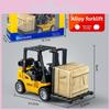 Plastic Inert Construction Forklift Toy For Kids With Push And Pull Functionality