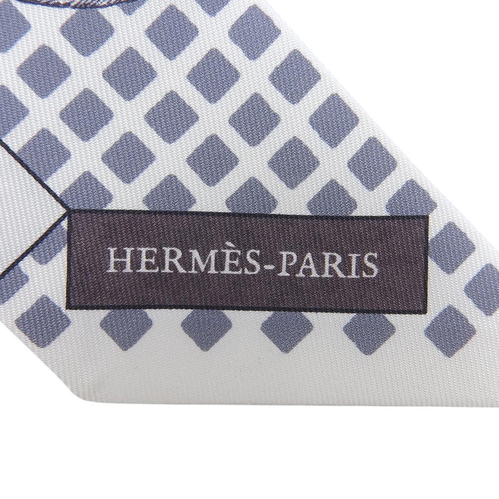 Excellent HERMES Scarf CAVALIER EN FORMES Gray Silk Women Used