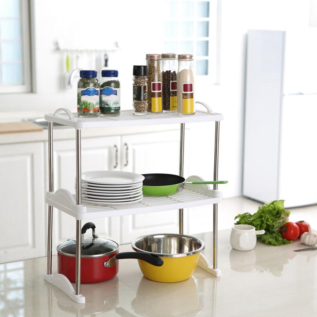 Expandable Foldable Home Storage Shelf Rack Holder Organizer Kitchen Bathroom Cabinet Stand
