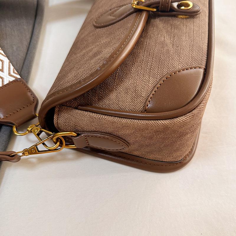 Genți de umăr pentru femei, cu design retro, geantă de mesager Tendință 2024, toamnă iarnă, cu buzunar pătrat, o geantă maro, ocazională, pentru femei