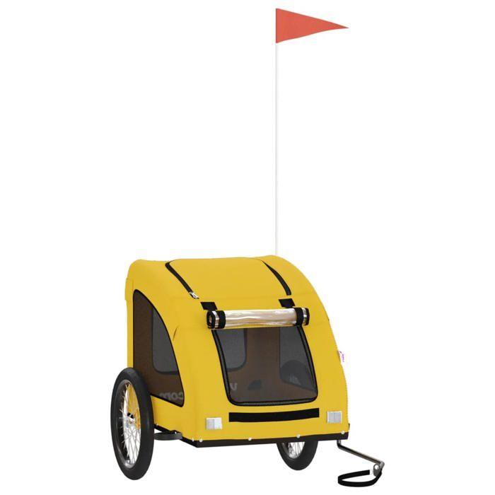 VidaXL Remorque de vélo pour animaux de compagnie jaune 93966