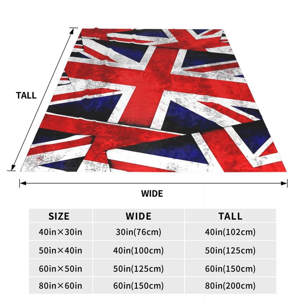 Vintage UK British Flag Sherpa  Blankets Soft Warm Flannel Throw Blanket Bedding for Bed Living room Picnic Travel Home Couch