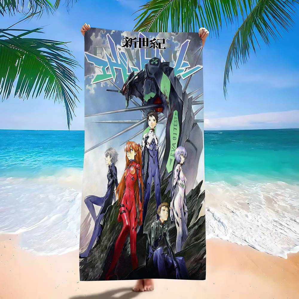 Asciugamano da Bagno Anime E-Evangelions Microfibra Morbido Assorbente Traspirante Per Bambina Bambini Decorativo Cartone Animato Asciugamano da Spiaggia