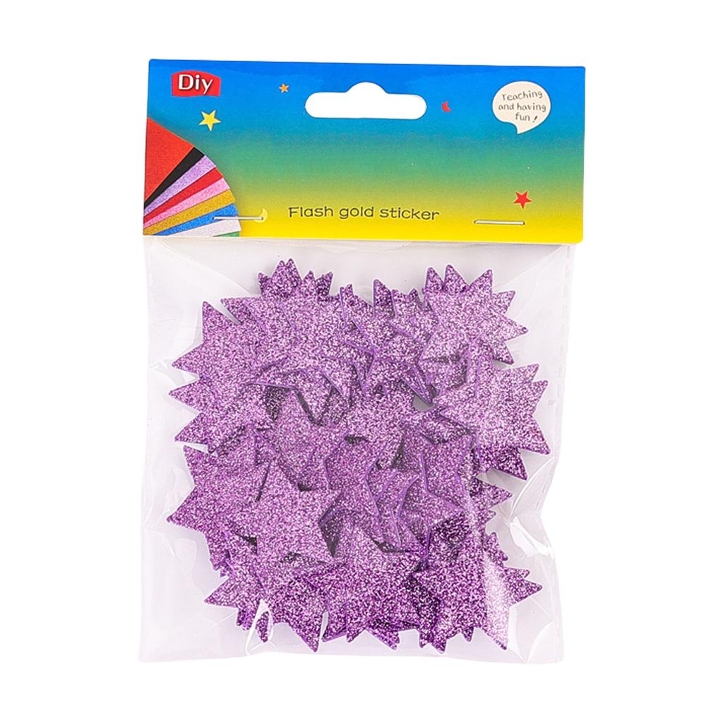 60Pieces Glittering Star Sticker Adhesive Foam Sticker Kids Reward Sticker for Card Making Scrapbooking Wall Decoration