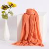 Women Scarf Shawl Winter Outdoor Bright Thin Soft Fabric Solid Color Breathable Versatile Accessory Elegant
