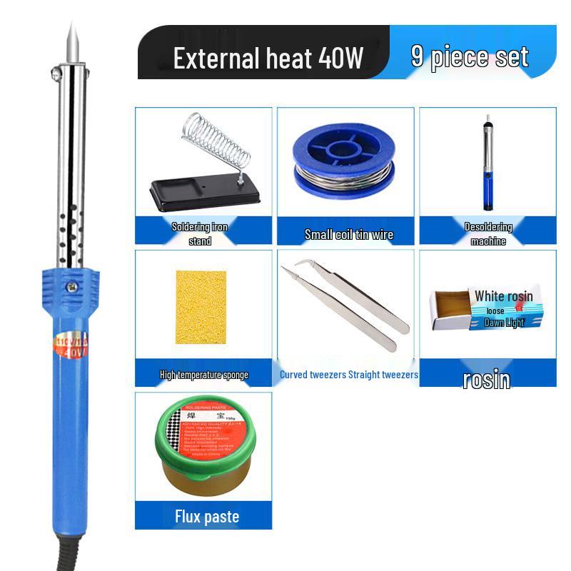 Set Fier de Lipit Electric 40W/60W cu Mâner de Cauciuc Izolat Termic și Unelte, 220V