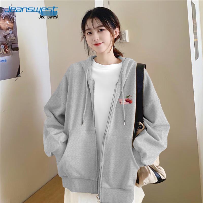 JEANSWEST Women's American Retro Oversize Hooded Sweatshirt