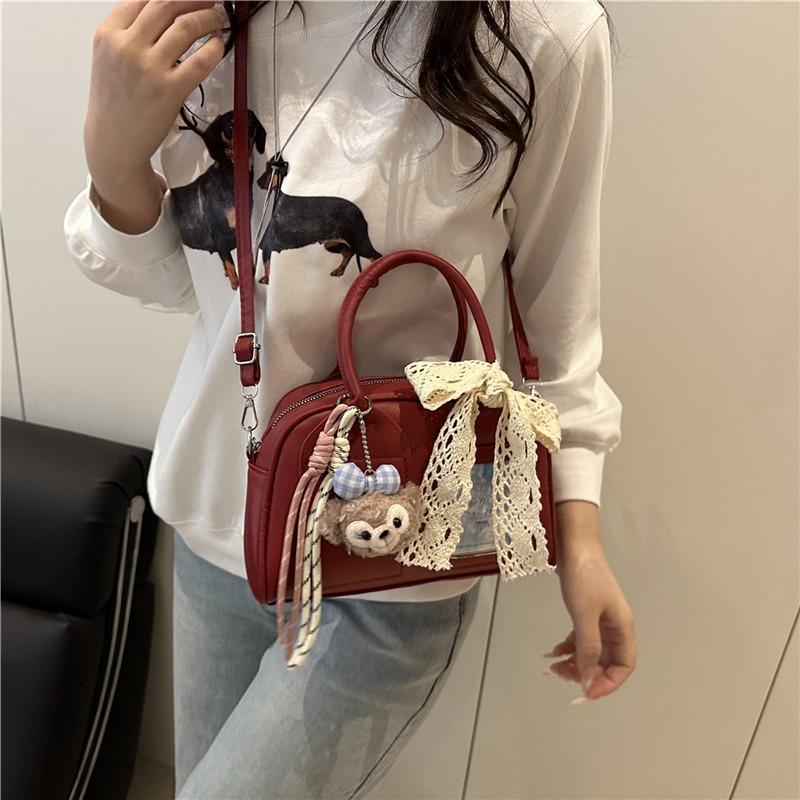 Large-capacity commuting leisure solid color pillow bag portable shoulder bag fashionable high-value beautiful messenger bag women