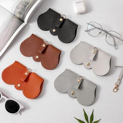 1pc Cute PU Glasses Case | Portable Eyewear Bag with Snap Closure - Scratch-Resistant Travel Organizer (Litchi Embossed)