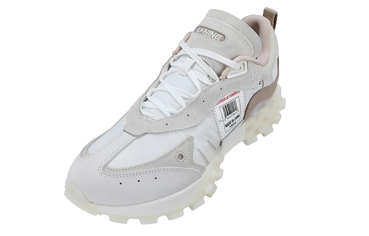 Li Ning Trendy Cushioning Slip Resistant Abrasion Resistant Low top Sports Casual Shoes Women's Ecru AZGS034-5
