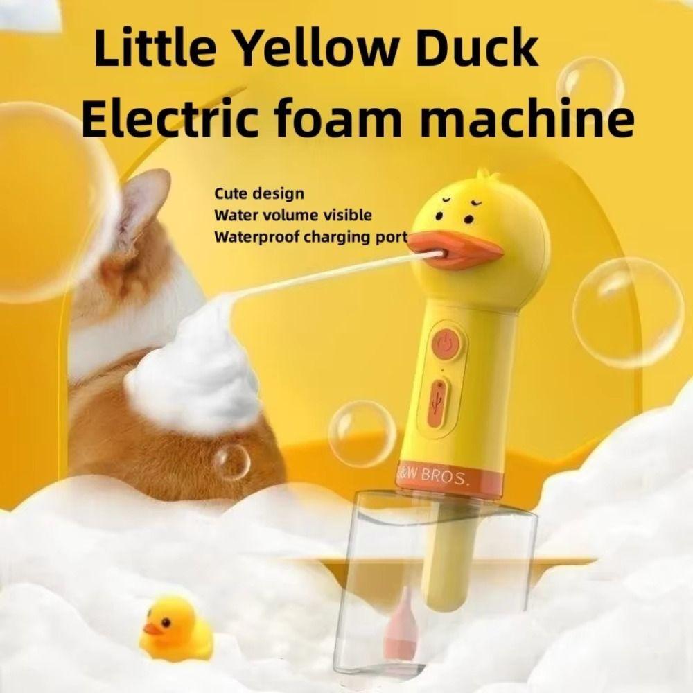 USB Yellow Duck Pet bubble Machine Handhold Automatic Pet Cleaning Foam Machine electric bubble pet cleaning machine Pet