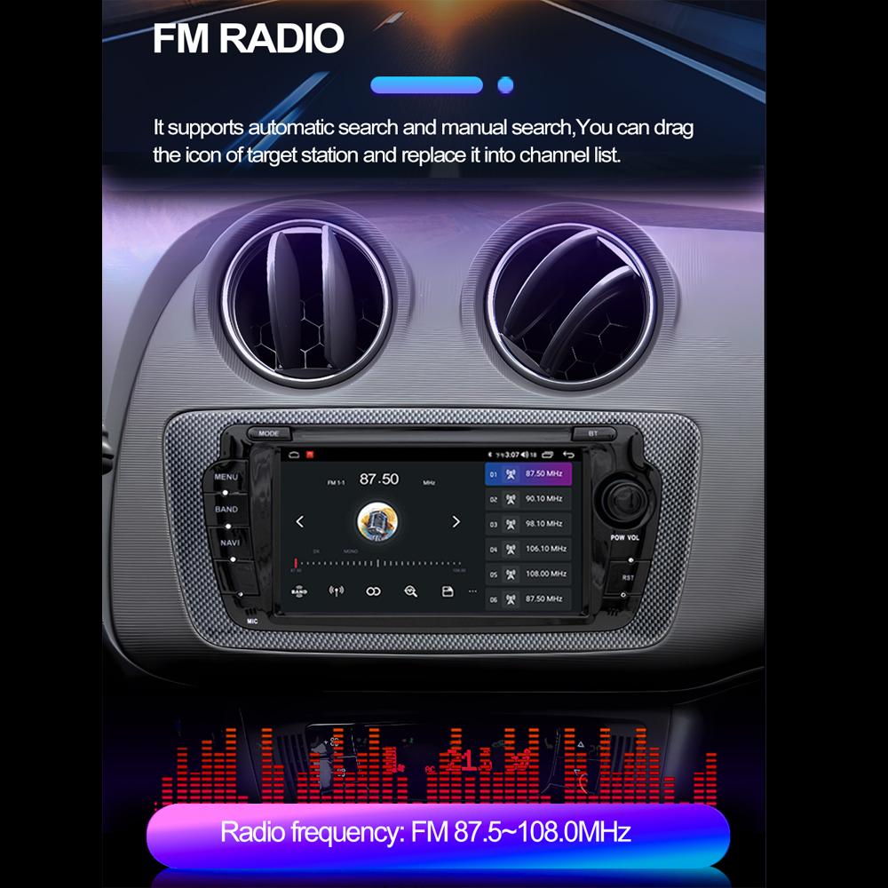 Autoradio Android pentru Seat Ibiza MK4 6j 2009-2013 Carplay Player Multimedia Unitate Principală Autoaudio 2Din Stereo Auto Navigație GPS 2+32GB