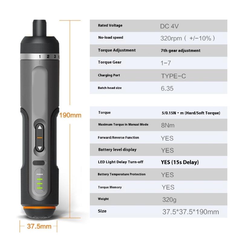 Multifunctional Electric Screwdriver Set 7 Speed Mode Portable Magnetic Charging Tool With Accessories For Various Tasks