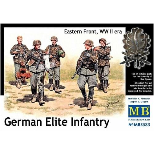 Master Box 1/35 Scale German Waffen-SS Infantry (5 Figures) Eastern Front Food Procurement Plastic Model Kit MB35083