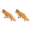 2pcs Realistic Fox Figure Wild Animal Model Toy Educational Presents for Children