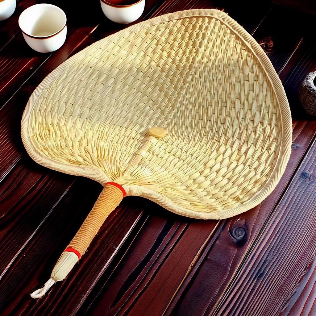 Old-Fashioned Large Palm Leaf Fan, Household Straw Fan, Mosquito-Repelling Handmade Baby Fan, Small Sunflower Fan, Durable Banana Leaf Fan