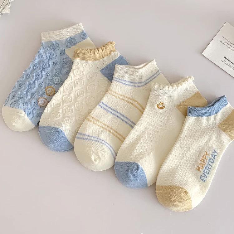 Women's Low-Cut Breathable Boat Socks - Korean Style, Spring/Summer, Deodorant, Short and Thin