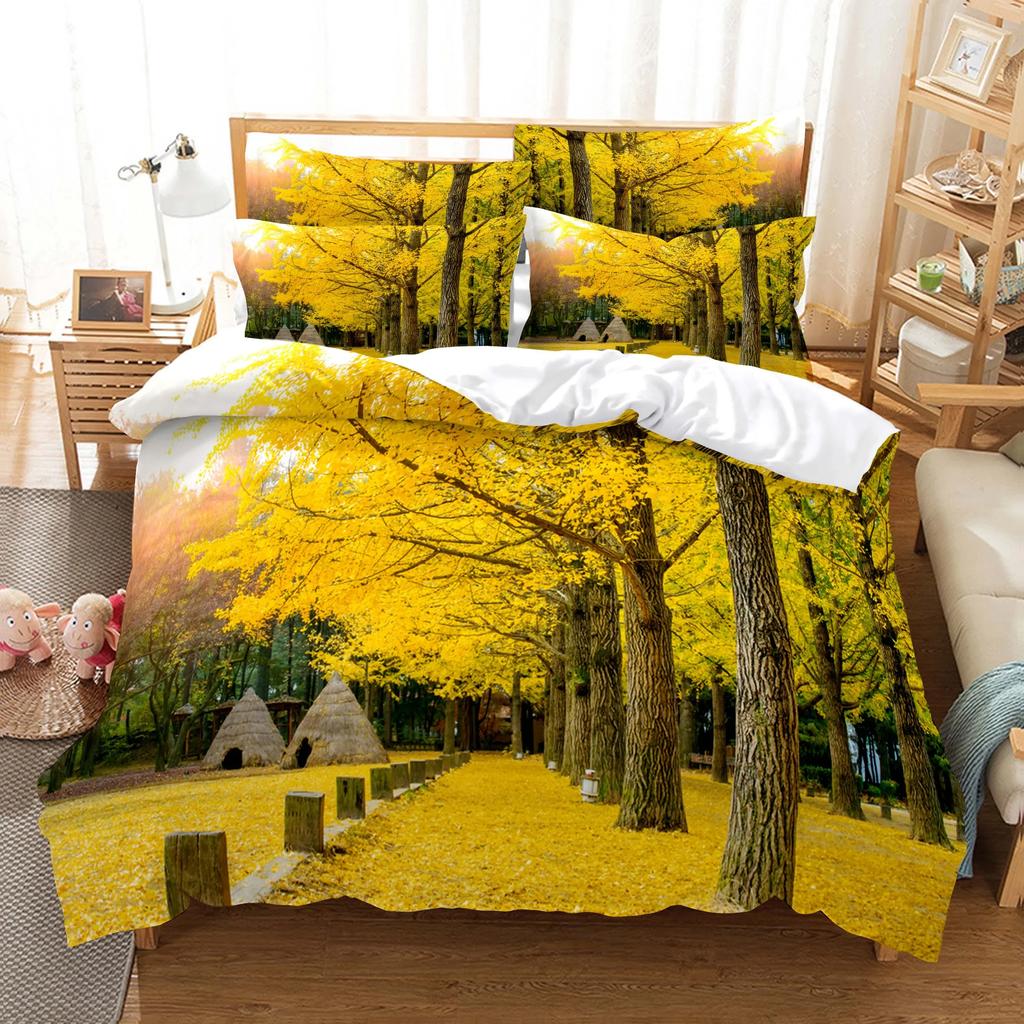 Artistic Pattern Bedding Bedroom Set King Size Home Textile Quilt Cover Set With Pillowcases Cotton Dropship Bedclothes Set