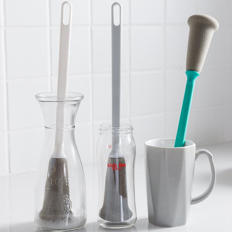 Nordic Style Long Handle Hanging Stain Removal Sponge Brush for Cup Cleaning