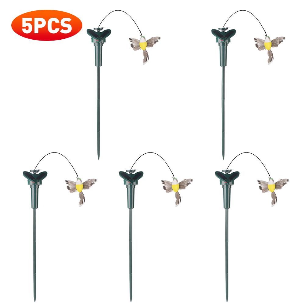 1-5Pcs Solar Powered Flying Wobble Fluttering Butterfly Ornament Cute Animal Solar Flying Butterfly Decor Yard Outdoor Decor