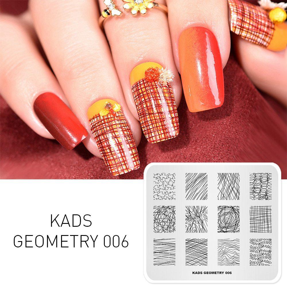 

KADS Geometry 006 Streak Line Пластины для штамповки ногтей Шаблон Nail Art Stamp Nails Manicure Tools