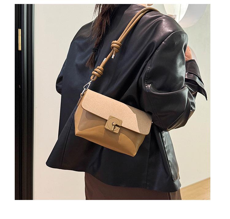 New 2026 Elegant Color Block Small Square Crossbody Handbag - Casual, Versatile, Single Shoulder Bag