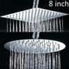 8 Stainless Steel High Quality Square Top Rainfall Shower Head Big Round Shower Head Suitable Household Bathroom Supplies Tools
