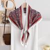 New Korean Retro Ethnic Pattern High-end Small Silk Scarf Triangle Scarf Bag Head Shawl Versatile Decorative Scarf