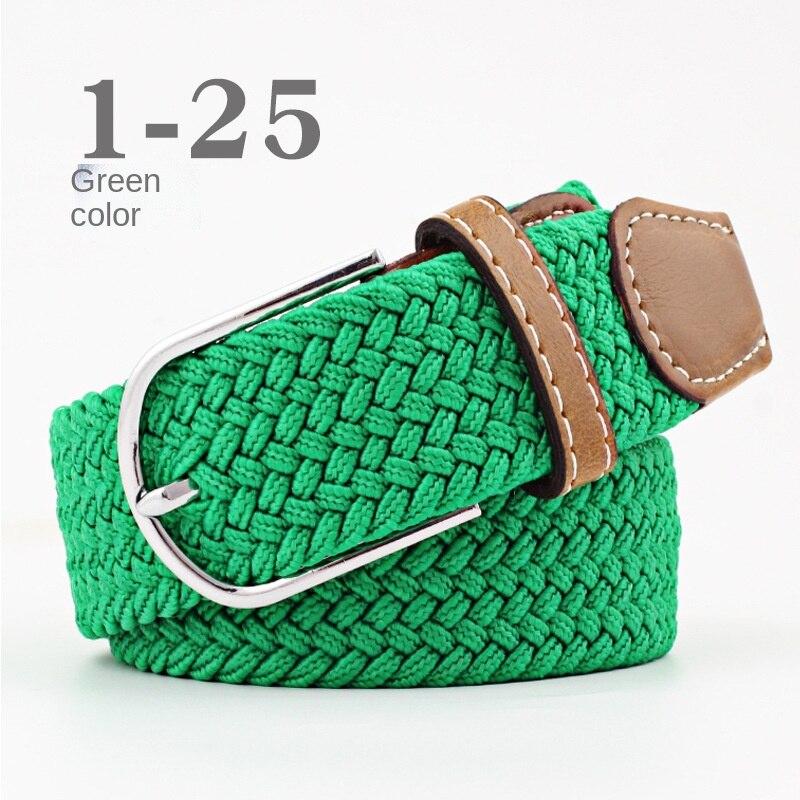 2026 New Fashion High Quality Explosive Women's Canvas Belt Men's Elastic Belt Casual Stretch Woven Pin Buckle Belt