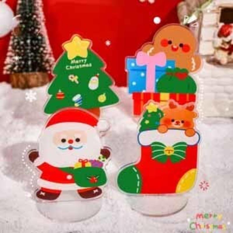 1 Piece Cartoon Christmas Metal Santa Claus Acrylic Pendant Bookmark School Office Supplies Bookmarks Cute Stationery