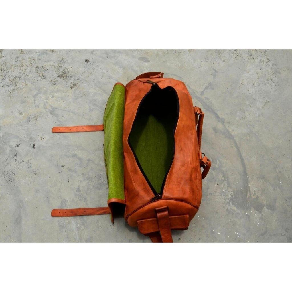 Nuevo bolso de viaje Goat para hombre, grande, de cuero genuino, para fin de semana, noche o viaje.