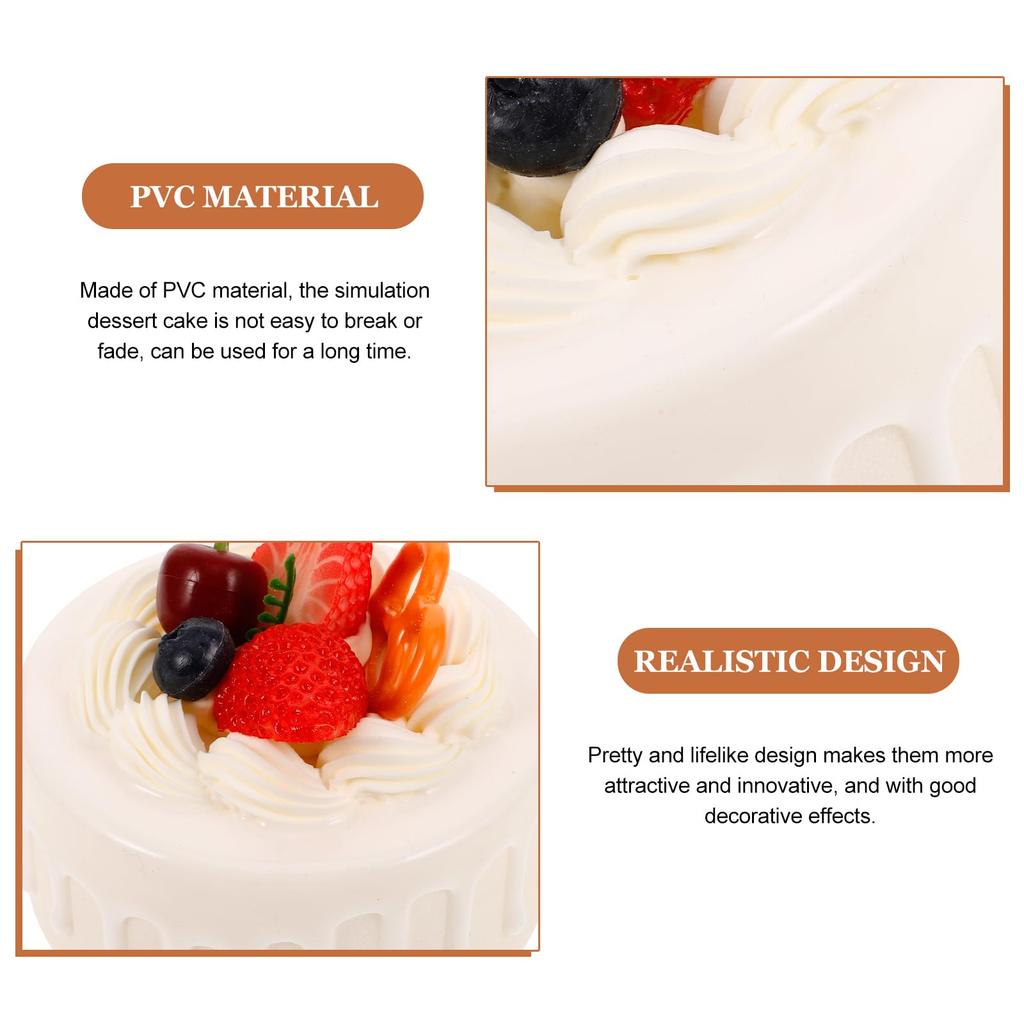 Generischer Dummy-Kuchen Falscher Kuchen Lebensmittelmodell Spielzeug Lebensecht Realistisch Probe Tonkuchen Dummy-Kuchenbasis Geburtstag Jubiläum Fotoshooting Halber Geburtstag