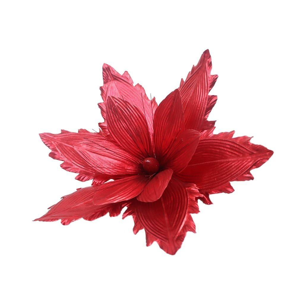 

Модные 3D-имитированные цветы, красочные гигантские рождественские цветы, 50 см, искусственные елочные украшения, набор для торгового центра и отеля 20cm красный