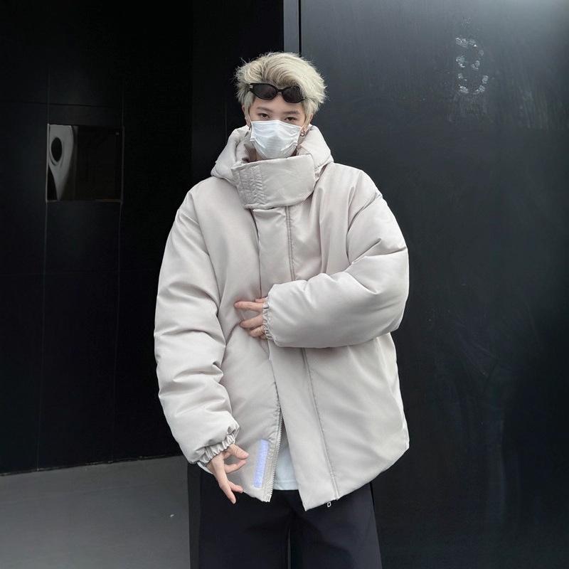 

Unisex Retro Turtleneck Hooded Cotton Jacket: Trendy, Loose, Thick Winter Coat Extra Large сірий колір