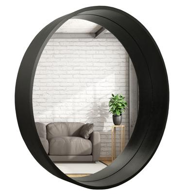 Miroir Rond Scandinave Loft Bois 50 Cm Noir Bd Art