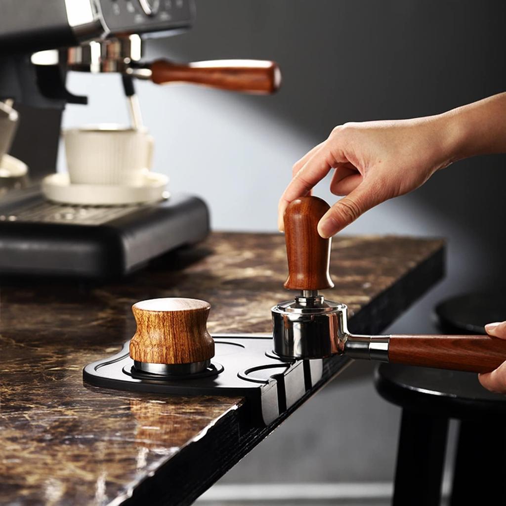 Espresso Tamping Mat Bar Counter Anti-slip Silicone Powder Pressing Mat Silicone Powder Pressing Support Frame with Corners