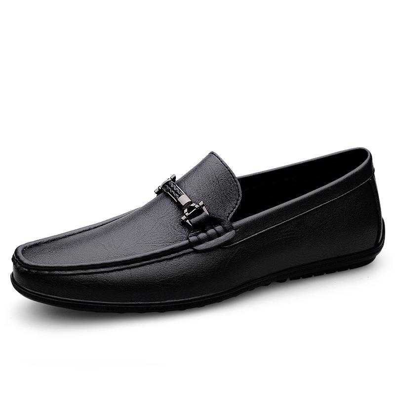Men's Leather Slip-On Loafers - Casual Flat Driving Shoes In Large Sizes