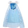 Toddler Girls Snow Princess Dress Children Halloween Costume Princess Cosplay Christmas Party Costume Light Blue Tulle Skirt Short Sleeve Size Years