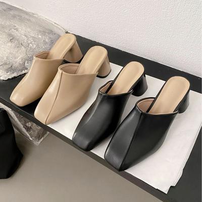 Thick Heel Women's Slippers Wish New Bag Head Height Increase Thin Women's Shoes 2025 Korean Version Comfortable Foreign Trade Cool Slippers