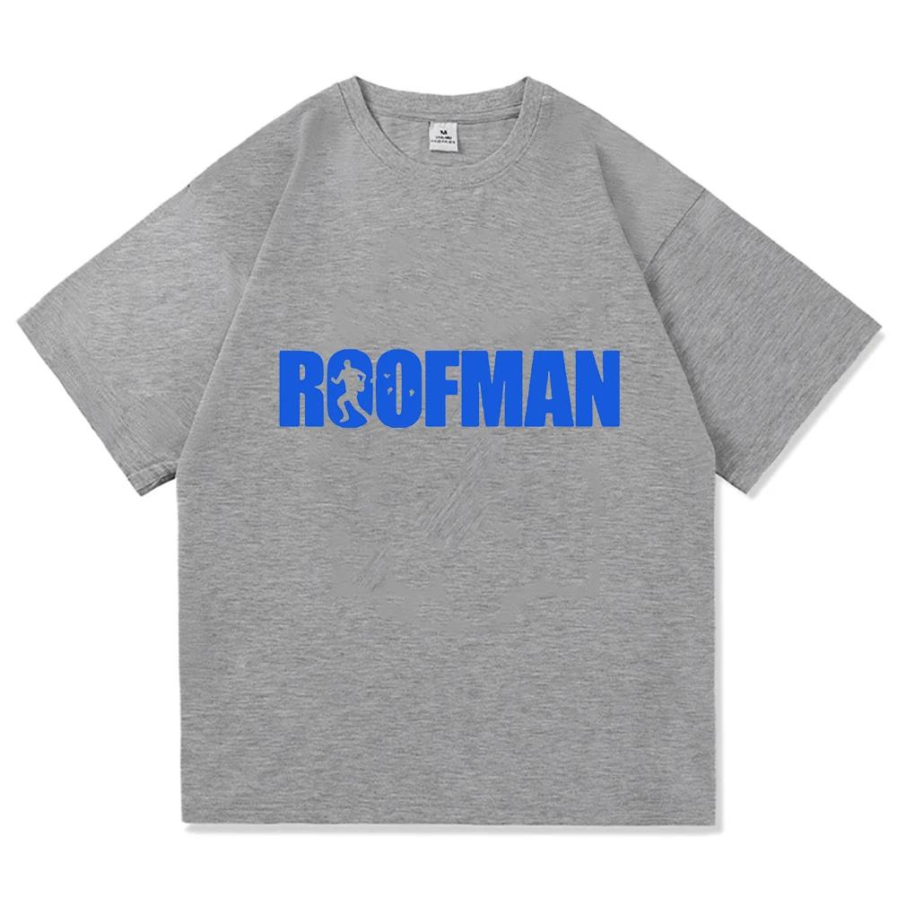 TV Roofman Letter Graphic Tshirts Short Sleeve Cotton Loose Male T-shirt Unisex Streetwear O-neck Fashion Casual Women T Shirt