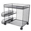 Mobile Storage Rack Breathable Space Saving Kitchen   with 360 Degrees  Rotating Lockable Wheels Pull Out Baskets for Bowls Dishes
