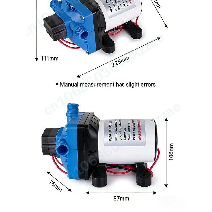 RV Water Pump - 12V/24V Self-priming Booster Pump - Horizontal Marine DC Miniature Electric High-pressure Diaphragm Pump