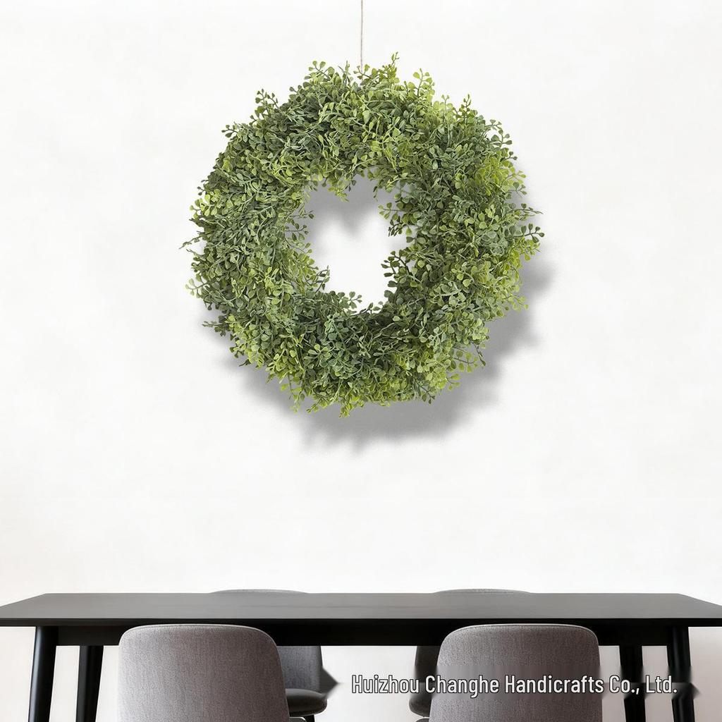Artificial Green Leaf Wreath for Home Decoration and Venue Arrangement