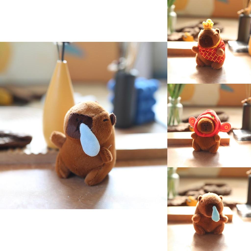 Mini Capybara Plush Keychain Durable Pp Cotton Stuffed Animal Bag Charm For Teens Kids Girls Decor