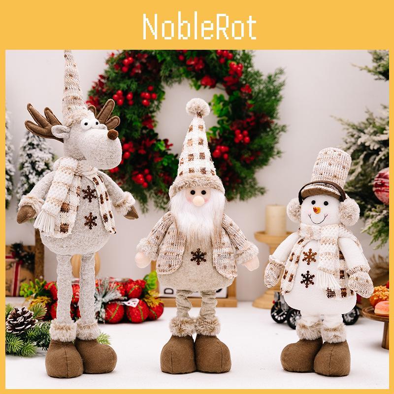 Delightful European Stretchable Doll Decoration With Snowman Reindeer And Elderly Design For Holiday Cheer