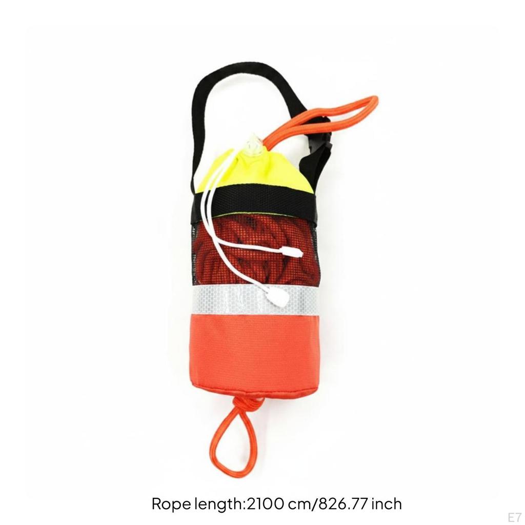 Aquatic Retrieval Throw Bag Reflective Band Rope Drawstring Opening Gear 16M Orange Normal